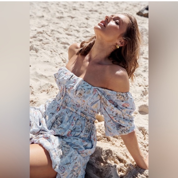 NWT Small Free People - Oasis Printed Midi Lavender Combo Women’s Dress S NEW - Picture 4 of 12